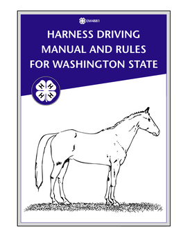 Harness Driving Manual and Rules for Washington State