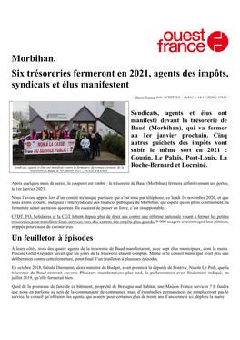 Morbihan. Six Trésoreries Fermeront En 2021, Agents Des Impôts, Syndicats