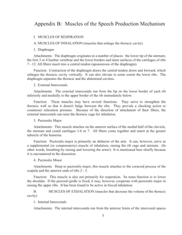 Appendix B: Muscles of the Speech Production Mechanism