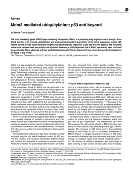 Mdm2-Mediated Ubiquitylation: P53 and Beyond