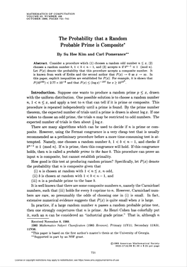 The Probability That a Random Probable Prime Is Composite*