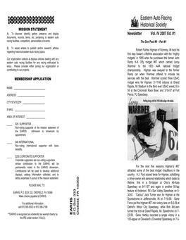 Newsletter Vol. IV 2007 Ed. #1 Documents, Records, Items, Etc