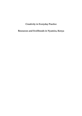 Creativity in Everyday Practice : Resources and Livelihoods In