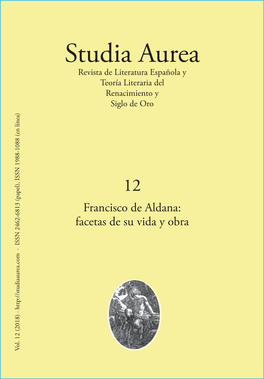 Studia Aurea Revista De Literatura Española Y Teoría Literaria Del Renacimiento Y Siglo De Oro