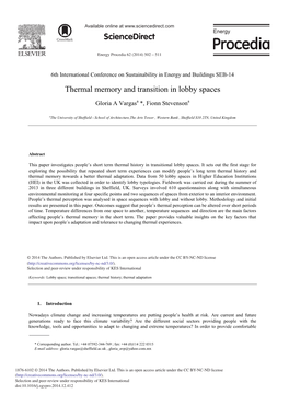 Thermal Memory and Transition in Lobby Spaces