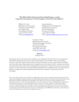 “The White/Black Educational Gap, Stalled Progress, and the Long-Term Consequences of the Emergence of Crack Cocaine Markets”