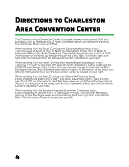 4 Directions to Charleston Area Convention Center