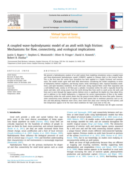 A Coupled Wave-Hydrodynamic Model of an Atoll with High Friction: Mechanisms for ﬂow, Connectivity, and Ecological Implications