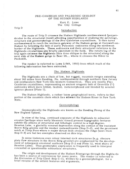 Precambrian and Paleozoic Geology of the Hudson Highlands