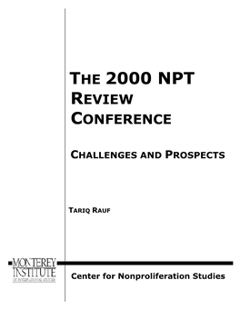 The 2000 Npt Review Conference