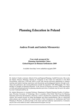 Planning Education in Poland