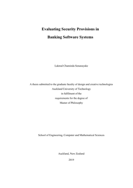 Evaluating Security Provisions in Banking Software Systems
