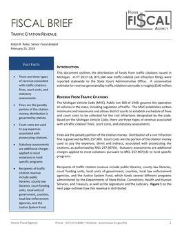 Fiscal Brief: Traffic Citation Revenue