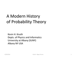 A Modern History of Probability Theory