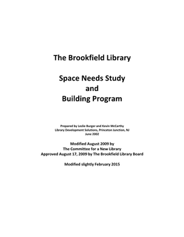 The Brookfield Library Space Needs Study and Building Program