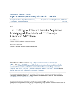 The Challenge of Chinese Character Acquisition