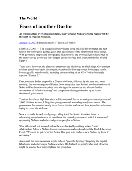 Fears of Another Darfur