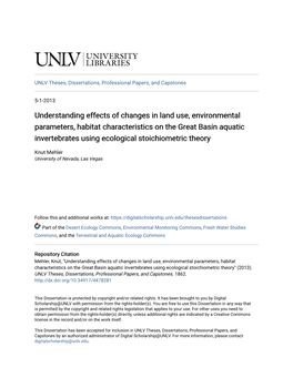 Understanding Effects of Changes in Land Use, Environmental Parameters, Habitat Characteristics on the Great Basin Aquatic Inver