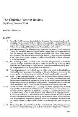 The Christian Year in Review Significant Events of 1994