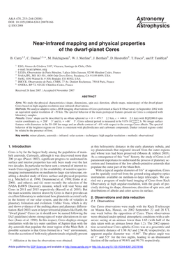 Near-Infrared Mapping and Physical Properties of the Dwarf-Planet Ceres