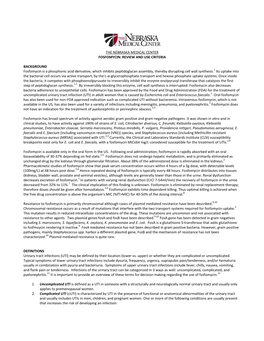 Fosfomycin Drug Review