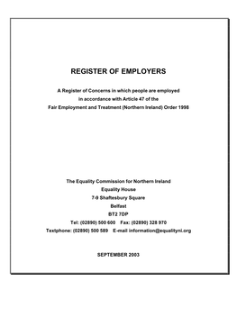 Register of Employers