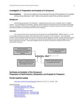 Investigation I: Graphical Determination of a Physical Value