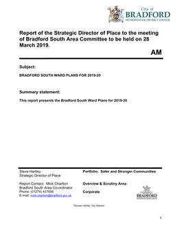 Bradford South Ward Plans for 2019-20 Pdf 2 Mb