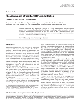 The Advantages of Traditional Chumash Healing