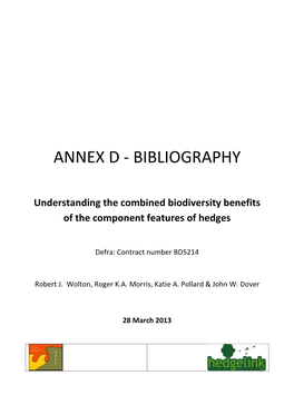 Annex D - Bibliography