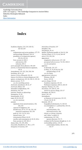 The Cambridge Companion to Ancient Ethics Edited by Christopher Bobonich Index More Information