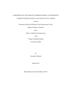 Comparison of the Exhaust Emissions from a Synchronous