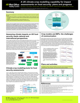 UK Climate-Crop Modelling