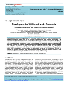Bibliometrics Development and Indicators in Science
