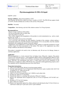 Phytohaemagglutinin-M (PHA-M) Liquid