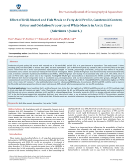 Effect of Krill, Mussel and Fish Meals on Fatty Acid Profile, Carotenoid