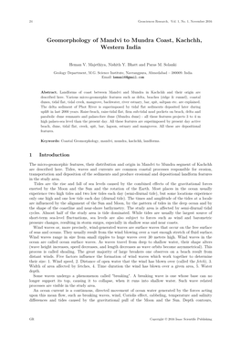 Geomorphology of Mandvi to Mundra Coast, Kachchh, Western India