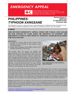 Philippines: Typhoon Xangsane; Revised Appeal No