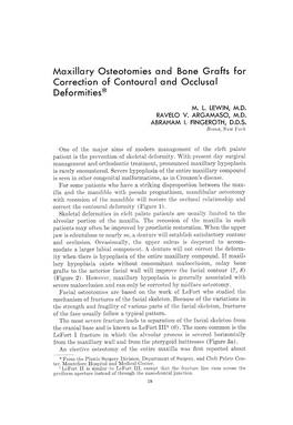 Maxillary Osteotomies and Bone Grafts for Correction of Contoural