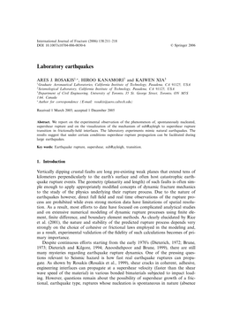 Laboratory Earthquakes