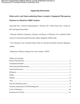 Supporting Information Redox-Active and Semi-Conducting Donor