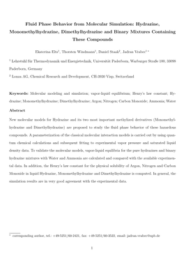 Hydrazine, Monomethylhydrazine, Dimethylhydrazine and Binary Mixtures Containing These Compounds