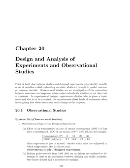 Chapter 20 Design and Analysis of Experiments and Observational