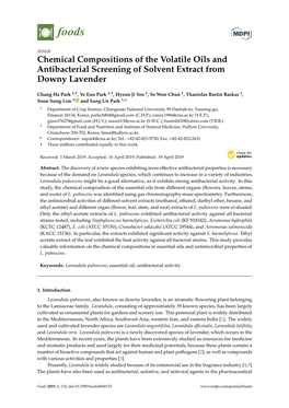 Chemical Compositions of the Volatile Oils and Antibacterial Screening of Solvent Extract from Downy Lavender