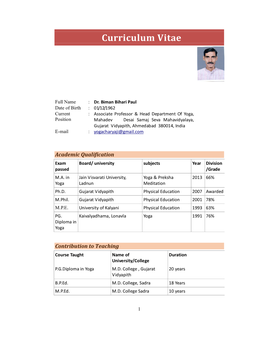 Curriculum Vitae