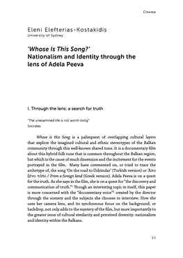 'Whose Is This Song?' Nationalism and Identity Through the Lens of Adela Peeva