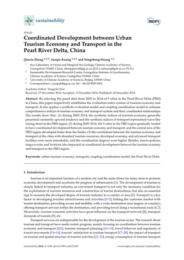 Coordinated Development Between Urban Tourism Economy and Transport in the Pearl River Delta, China