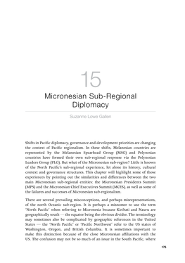 Micronesian Sub-Regional Diplomacy