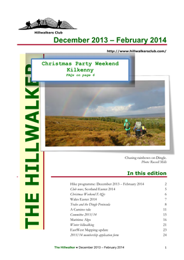 THE HILLWALKER Eastwest Mapping Update 23 2013/14 Membership Application Form 24