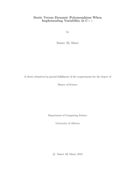 Static Versus Dynamic Polymorphism When Implementing Variability in C++